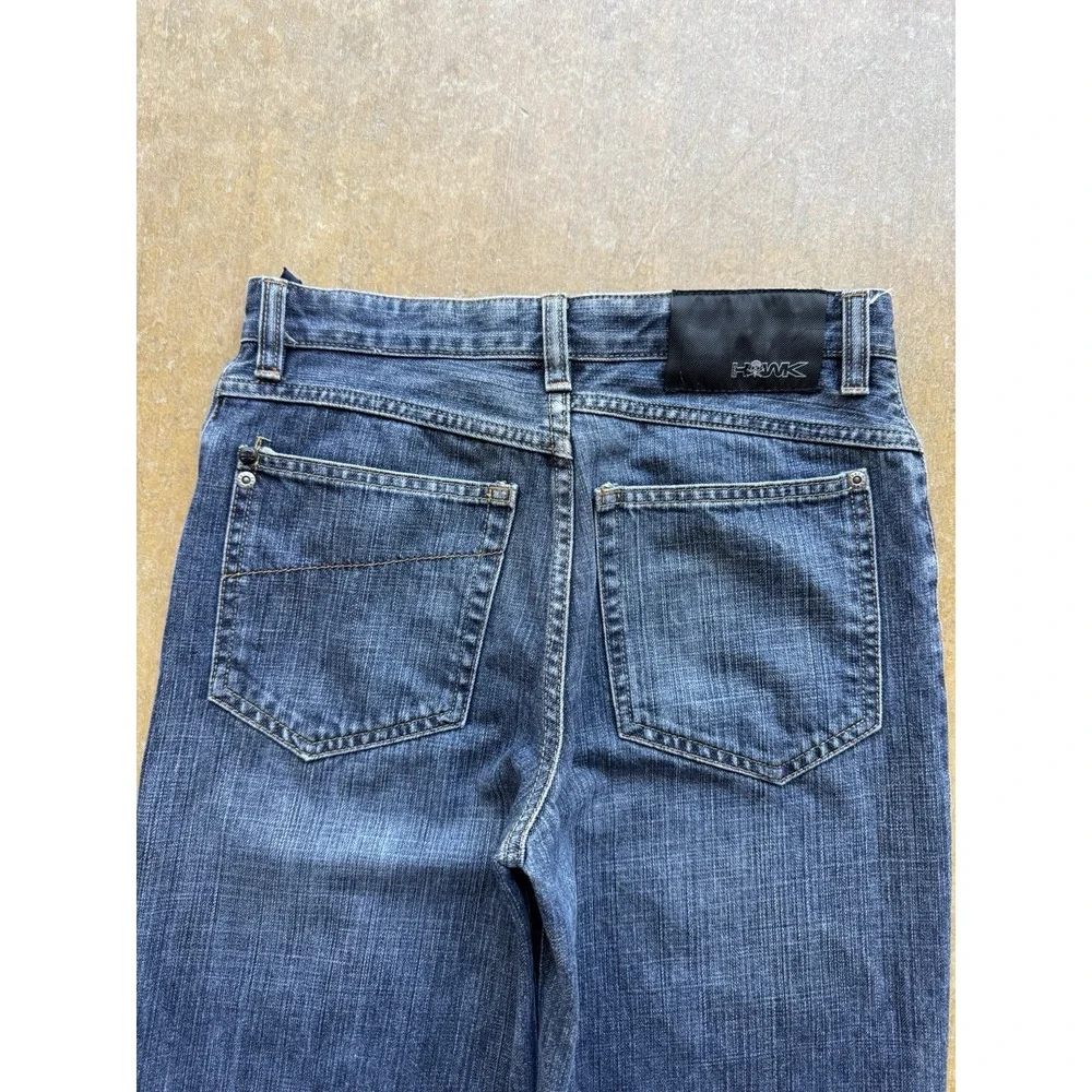 VTG Tony Hawk Baggy Dark Wash Straight Leg Denim Jeans Skater Y2K Boys 18Y 28x28